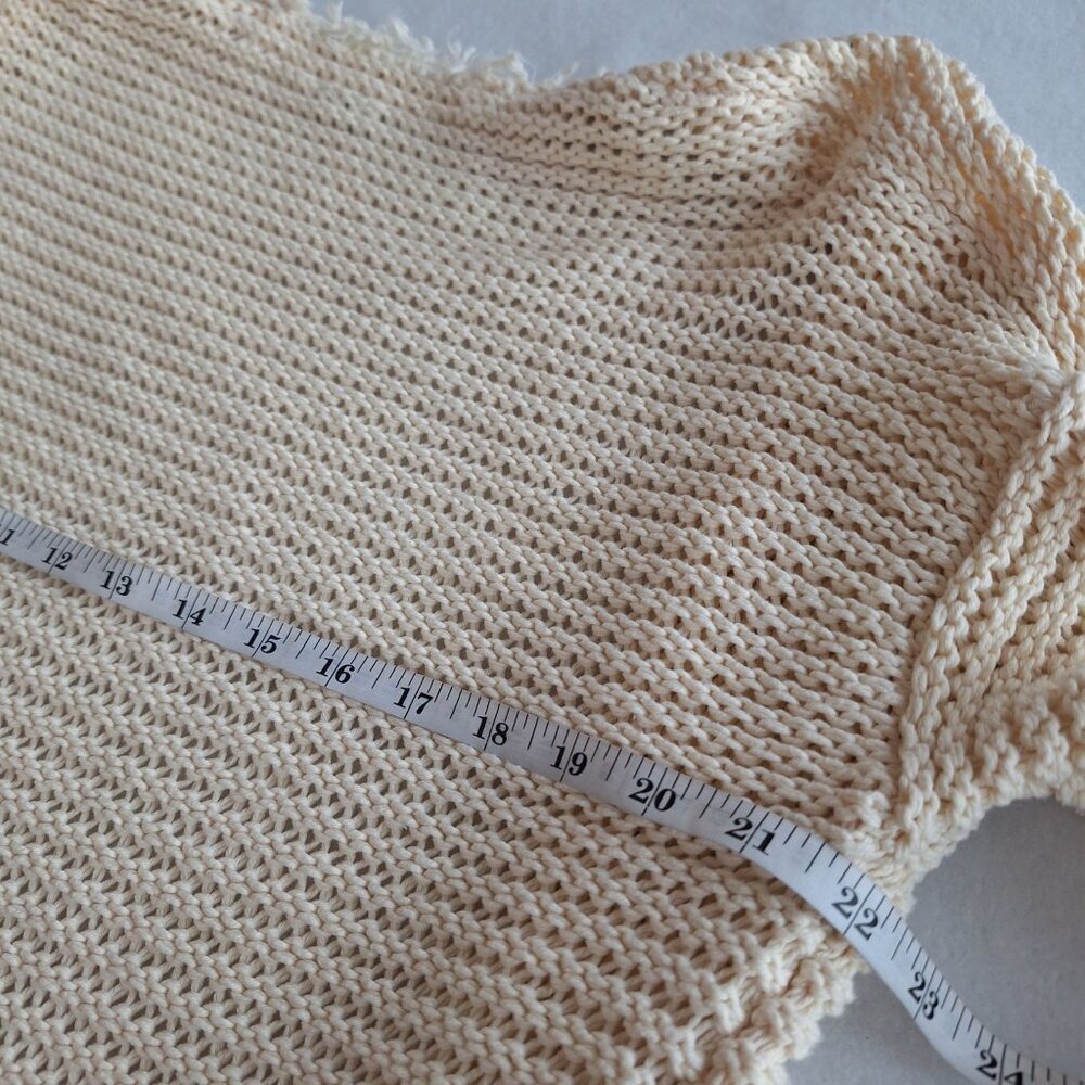 💙 Free People Woodstock Long Line Knit Cotton Cardigan Size S/M Warm Cozy Boho - Picture 6 of 8